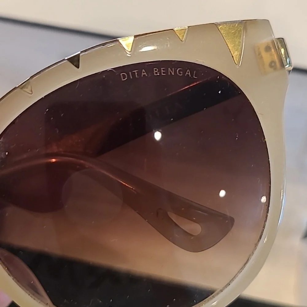 Vintage DITA Gold Bengal Sunglasses With Case
